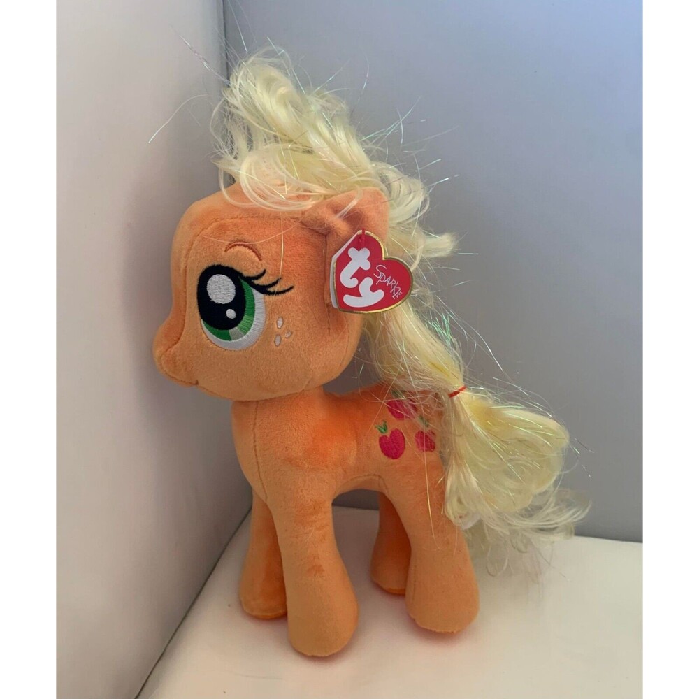 NWT My Little Pony Ty Sparkle Beanie Buddies 11" Plush Applejack Stuffed Animal